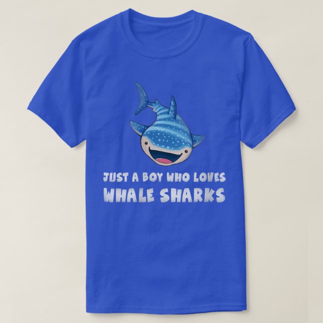 Camiseta Womens just a Boy Who Loves Whale Sharks VNeck  (Diseño del anverso)