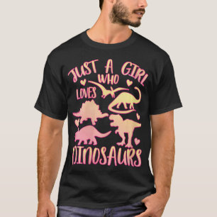 Camiseta Womens Just a Girl Who Loves Dinosaurs Dinosaur T