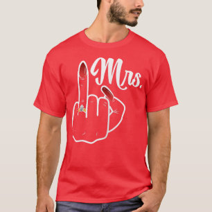 Camiseta Womens Just Married Bride Honeymoon Wife Mrs