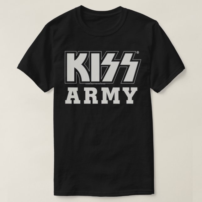 Camiseta Womens KISS KISS Ejército Blanco Logotipo VNeck1  (Diseño del anverso)