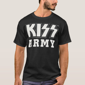 Camiseta Womens KISS KISS Ejército Blanco Logotipo VNeck1 