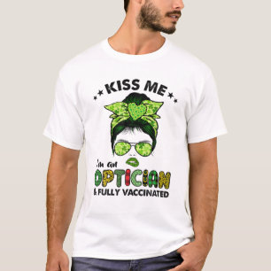 Camiseta Womens Kiss Me Im An Optician Irish Shamrock St Pa