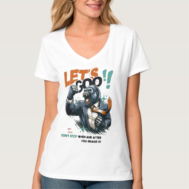 CAMISETA WOMEN'S LET'S GOO LESSONS LEARN V-NECK TEE (Anverso)