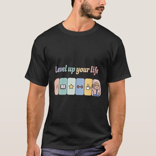 Camiseta Womens Level Up Your Life Progress Bar Gamer Motiv (Anverso)
