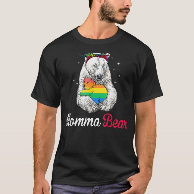 Camiseta Womens LGBT Mama Momma Bear Gay Pride Proud Mom Mo (Anverso)