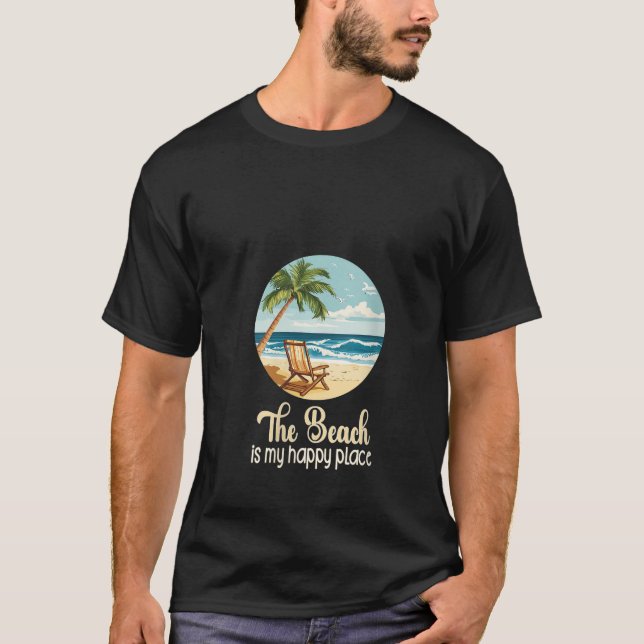 Camiseta Womens Life Is Really Good The Beach is My Happy P (Anverso)