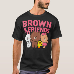 Camiseta Womens Line Friends Brown & Friends Cast VNeck