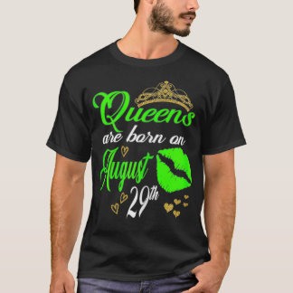 Camiseta Womens Lip Print Queens are Born on August 29th Vi