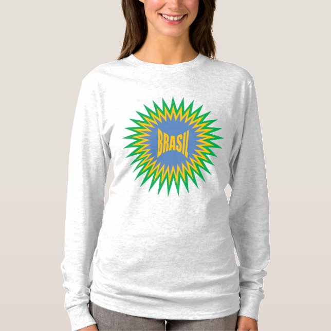 Camiseta Women's Long Sleeve T-Shirt ash  SUN  BRASIL (Anverso)