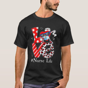 Camiseta Womens Love Dabbing Heart Nursing Nurse Life Valen