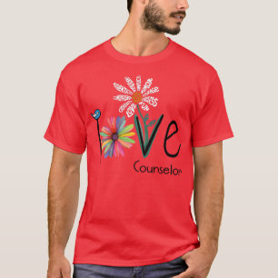 Camiseta Womens Love Daisy Flower Counselor Premium