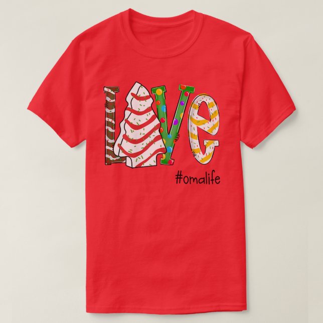 Camiseta Womens Love Omalife Christmas Grandma Gift Sweet C (Diseño del anverso)