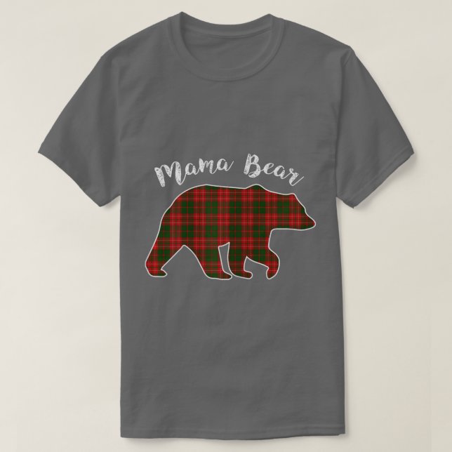 Camiseta Womens Mama Bear Christmas Pajama Plaid Buffalo Fa (Diseño del anverso)