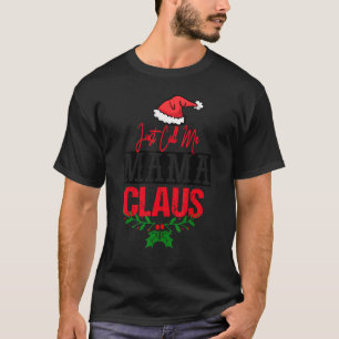 Camiseta Women's Mama Claus Plaid Leopard Christmas Xmas Fa