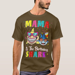 Camiseta Womens Mama Of The Shark Birthday Family Matching 