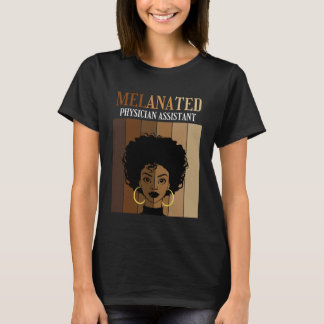 Camiseta Womens Melanated Physician Assistant Black Afro Pr