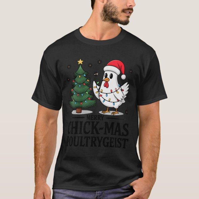 Camiseta Womens Merry Chick-mas Ultrygeist Funny Chicken Gh (Anverso)