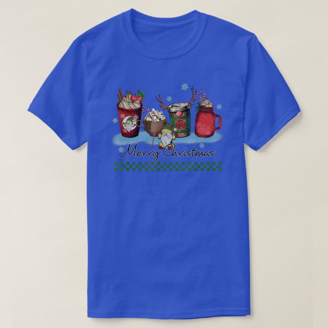 CAMISETA WOMENS MERRY CHRISTMAS XMAS COFFEE CUPS, CANDY AND (Diseño del anverso)