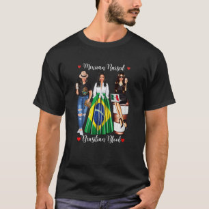 Camiseta Womens Mexican Brazil Heritage Born In Mexico Fami