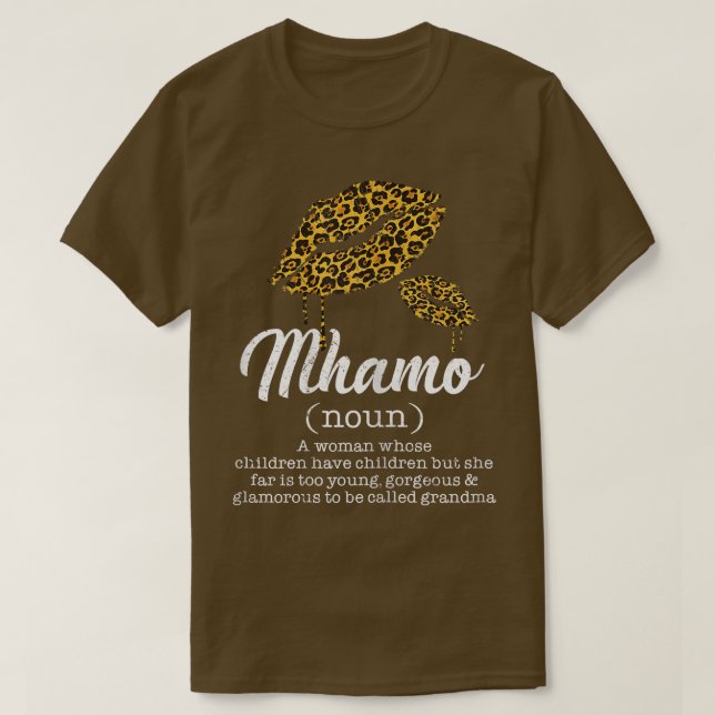 Camiseta Womens Mhamo Leopard Lips Funny Grandma Meaning Mo (Diseño del anverso)