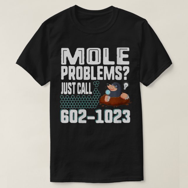 Camiseta Womens Mole Day Mole Problems Just Call Avogadros  (Diseño del anverso)