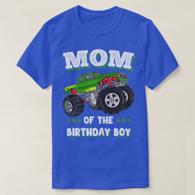 Camiseta Womens Mom Of The Birthday Boy Fathers Monster Tru (Diseño del anverso)