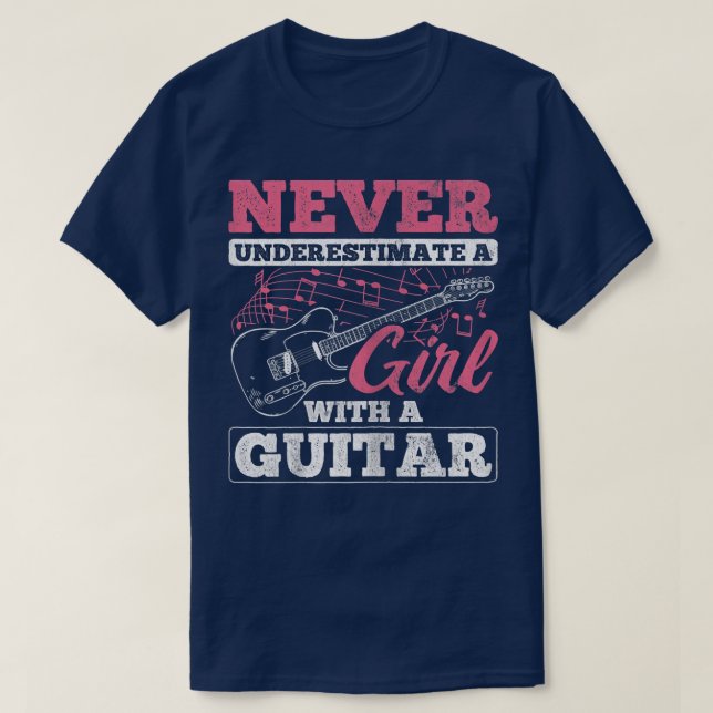Camiseta Womens Musician Band Player Guitarist Girl With Gu (Diseño del anverso)