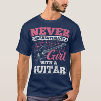 Camiseta Womens Musician Band Player Guitarist Girl With Gu