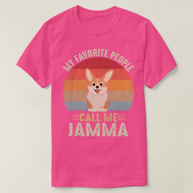 Camiseta Womens My Favorite People Call Me Jamma Cute Corgi (Diseño del anverso)