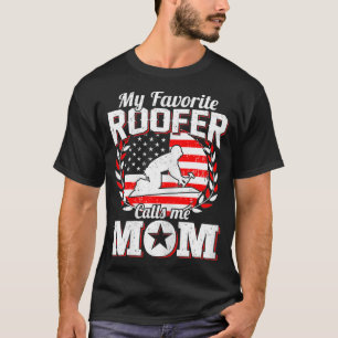Camiseta Womens My Favorito Roofer me llama Mom USA Flag Pr