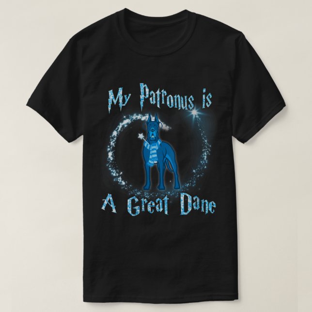 Camiseta Womens My Patronus Is a Great Dane Dog Lovers VNec (Diseño del anverso)