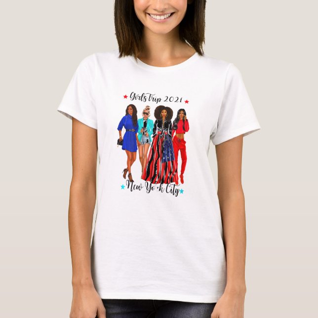 Camiseta Womens New York City Girls Trip 2021 Black Womens  (Anverso)