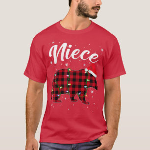 Camiseta Womens Niece Bear Shirt Christmas Red Plaid Family