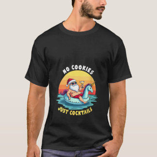 Camiseta Womens No Cookies Just Cocktails Santa Beach Trip 