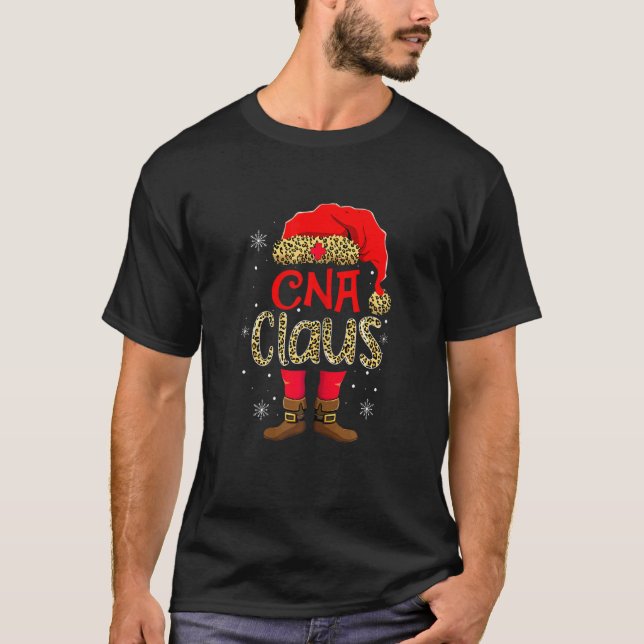 Camiseta Womens Nurse Clause Xmas Leopard Tis The Season Sa (Anverso)