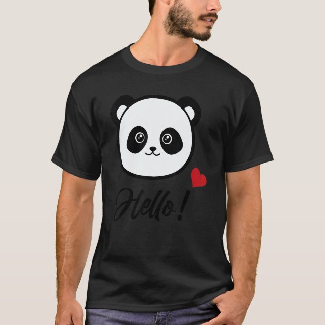 Camiseta Womens  Panda 'hello' (Anverso)