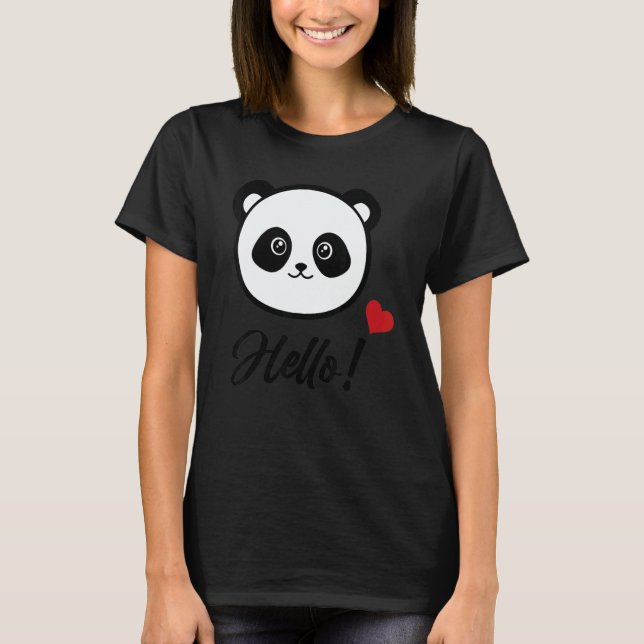 Camiseta Womens  Panda 'hello' (Anverso)
