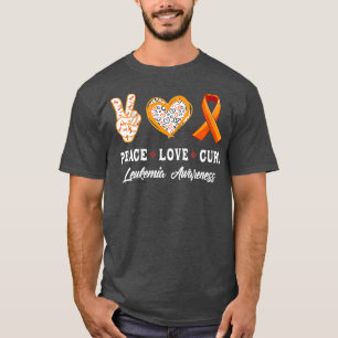 Camiseta Womens Peace Love cure Leukemia awareness men wome