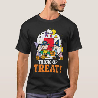 Camiseta Womens Peanuts Halloween Trick Or Treat moonlight 