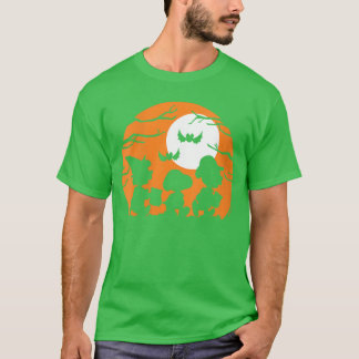 Camiseta Womens Peanuts Halloween Trick Or treat Silhouette