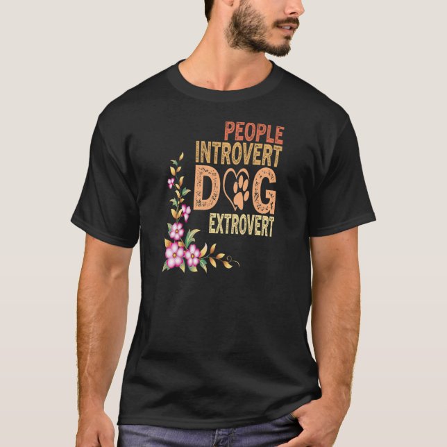 Camiseta Womens People Introvert Dog Extrovert, Funny Puppy (Anverso)