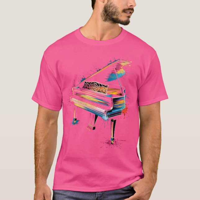 Camiseta Womens Pianist Gift Piano Instrument Music Colour  (Anverso)
