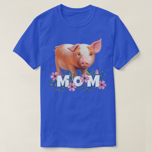 Camiseta Womens Pig Mom Cute Young Pig Motive  (Diseño del anverso)