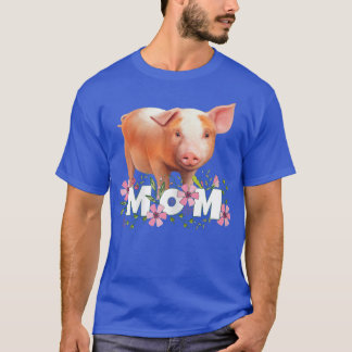 Camiseta Womens Pig Mom Cute Young Pig Motive 