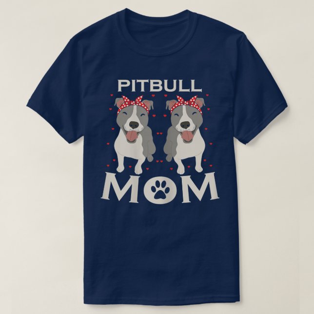 Camiseta Womens Pitbull Mom - Funny Pit Bull Dog T-Shirt Co (Diseño del anverso)