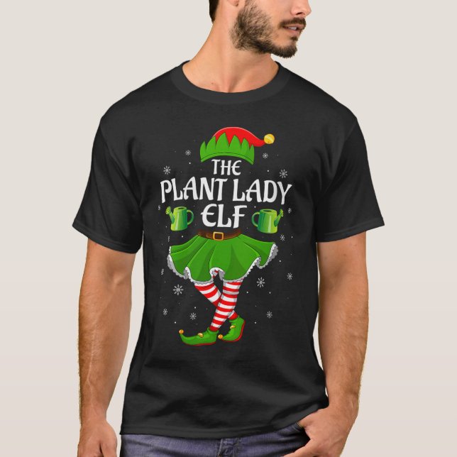 Camiseta Womens Plant Lady Elf Christmas Family Girls Women (Anverso)