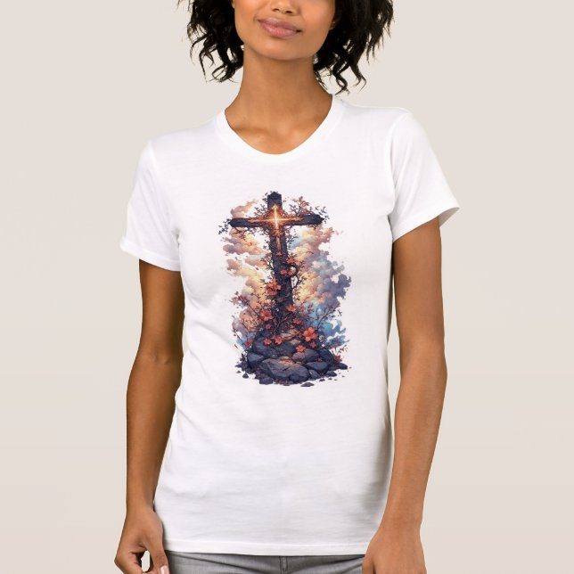 Camiseta Women's Pretty Christian Cross Tee Shirt (Anverso)