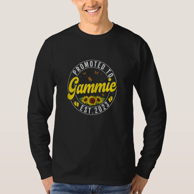 Camiseta Womens Promoted To Gammie 2023 Sunflower Pregnancy (Anverso)