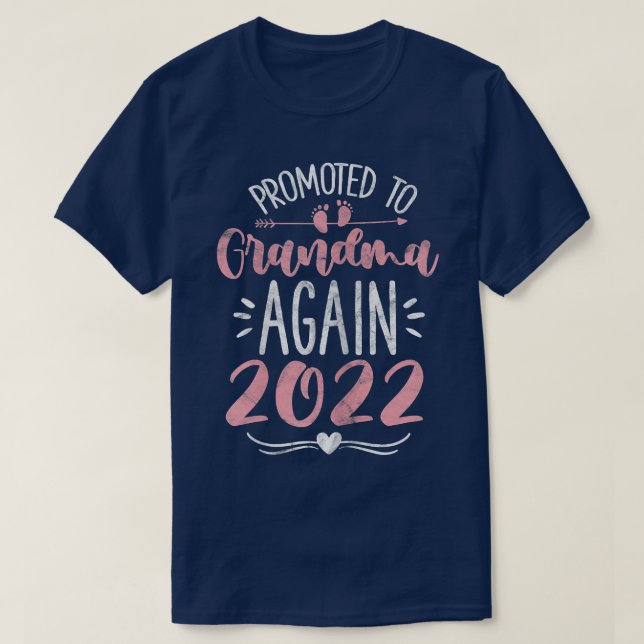 Camiseta Womens Promoted To Grandma Again 2022 Pregnancy An (Diseño del anverso)