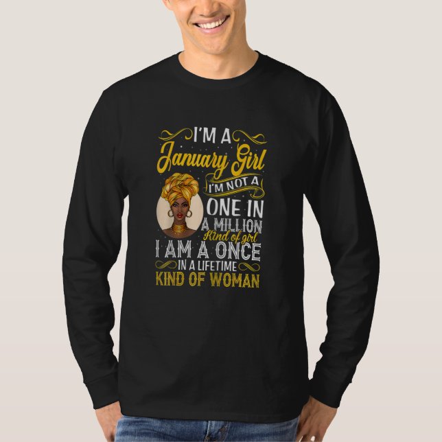 Camiseta Womens Proud Black Queen January I'm Not A One In  (Anverso)